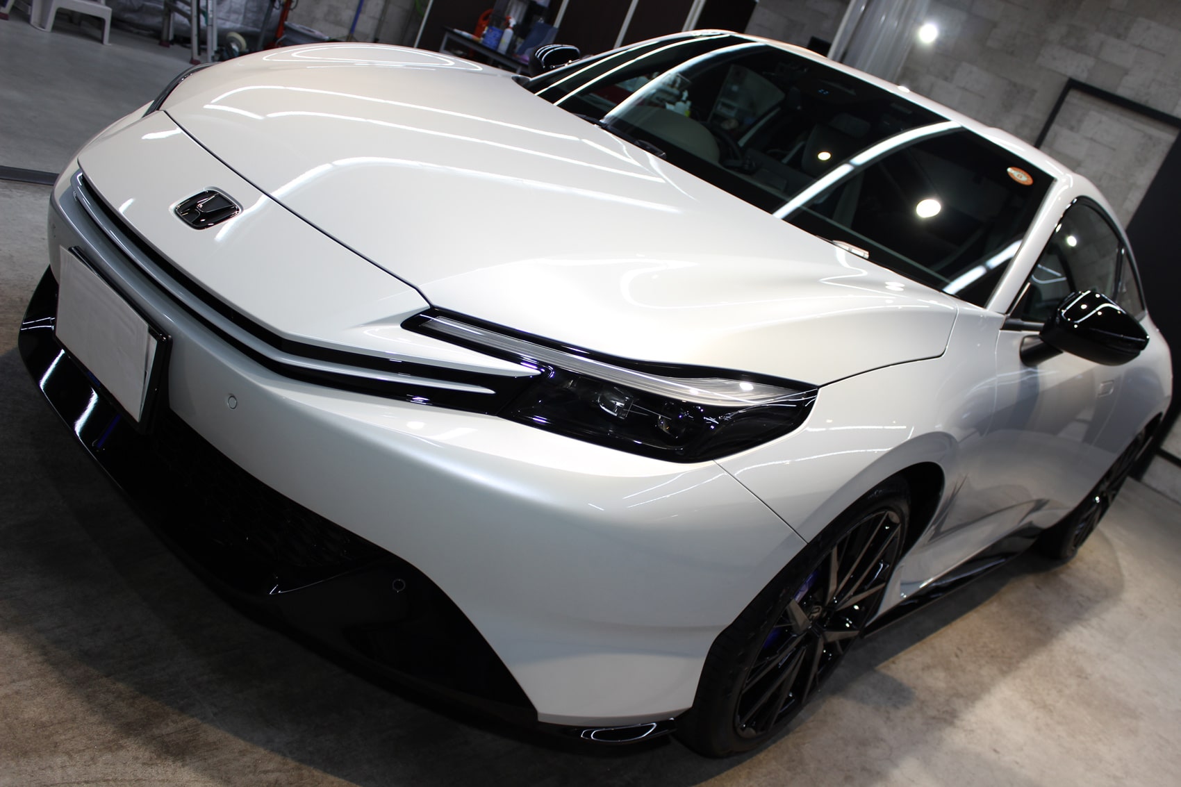 ホンダ プレリュード ムーンリットホワイトパール ボンネット左